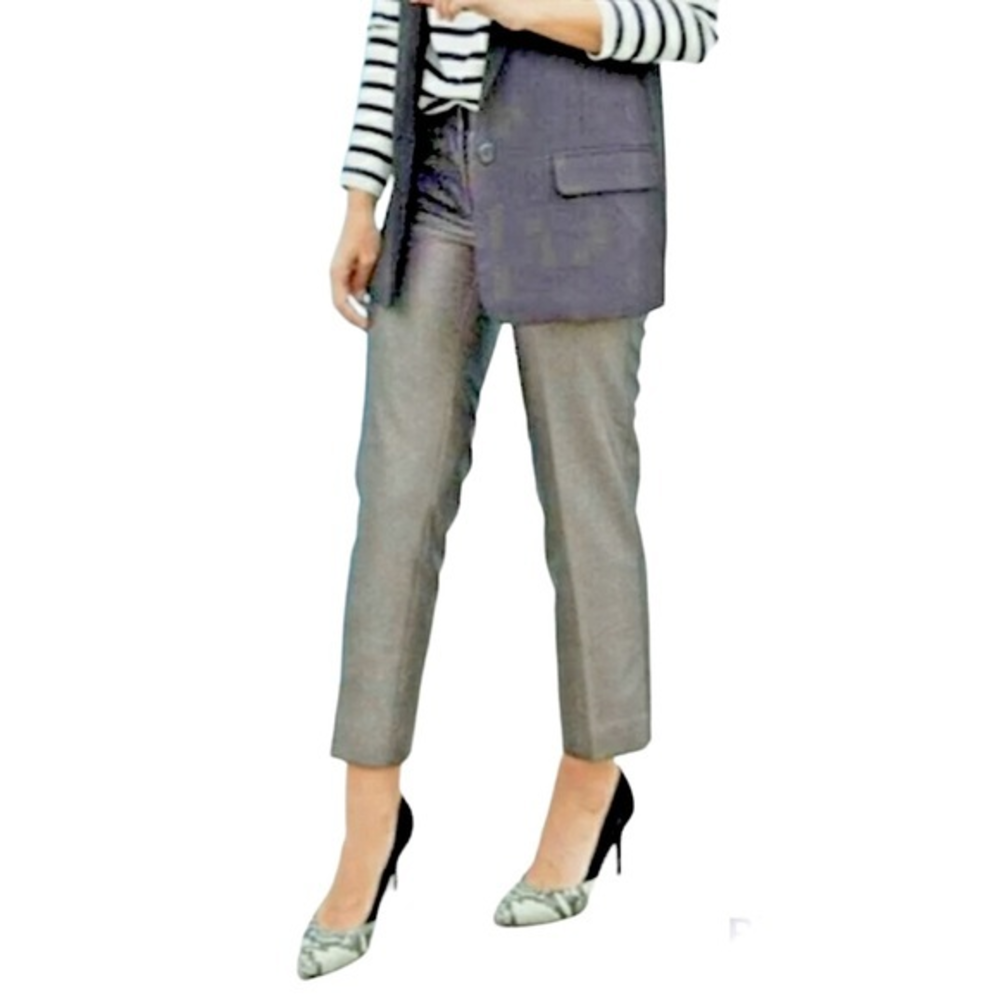 J.Crew Glimmer Skimmer Crop Pants in Silver‎ Metallic #E1242 Size 00